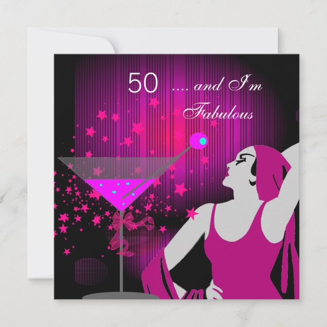 Invitation Fête d'anniversaire 50 ans Incroyable diva 50 ans  (Devant)