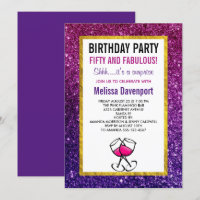 Fête d'anniversaire 50 ans Paillettes Rose et Viol