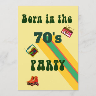 Invitation Fête d'anniversaire 50 ans Rubans Rétro Patins à r