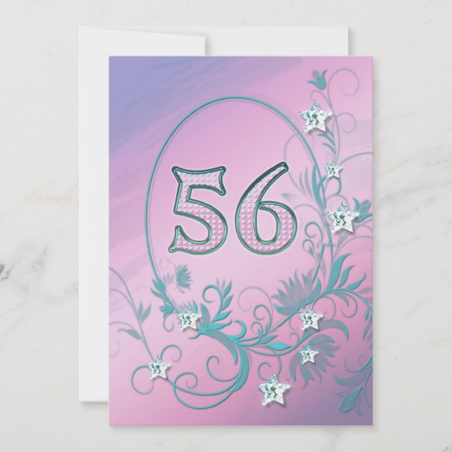 Invitation fête d'anniversaire 56 ans (Devant)