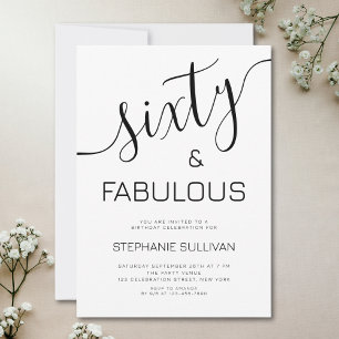 Invitation Fête d'anniversaire 60 ans et fabuleuse