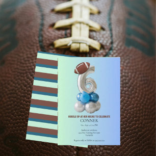 Invitation Fête d'anniversaire 6 ans Gradient Football