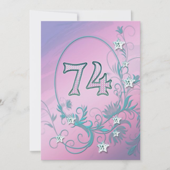 Invitation fête d'anniversaire 74 ans (Devant)