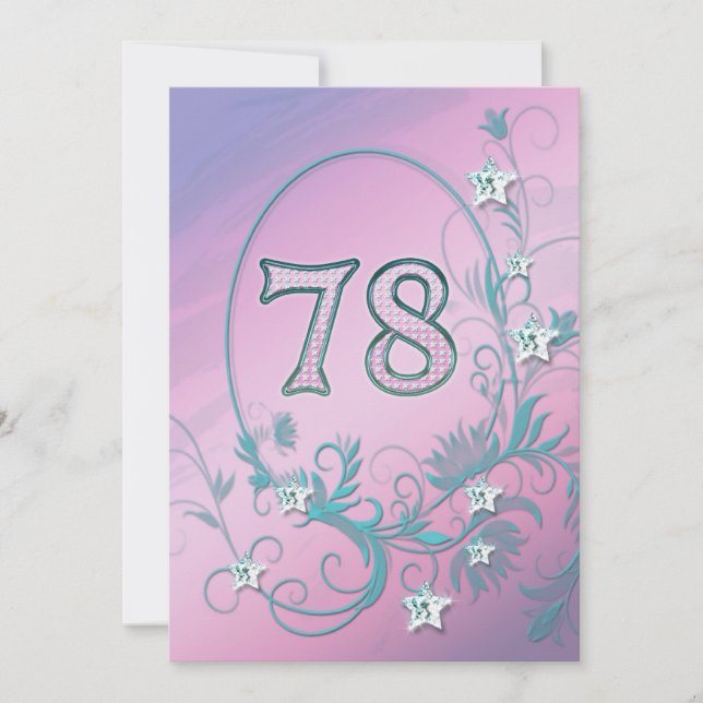 Invitation fête d'anniversaire 78 ans (Devant)