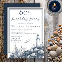 Fête d'anniversaire 80 ans du phare côtier élégant
