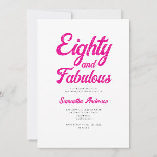 Invitation Fête d'anniversaire 80 ans moderne et fabuleuse ro