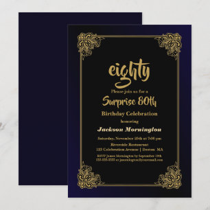 Invitation Fête d'anniversaire 80 ans surprise avec une bordu
