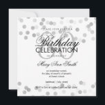 Invitation Fête d'anniversaire 80th Silver Foil Parties scint<br><div class="desc">Elégante fête de 80e anniversaire Faux Argent Parties scintillant Foil modèle invitation. Avec des lumières et des étincelles.</div>