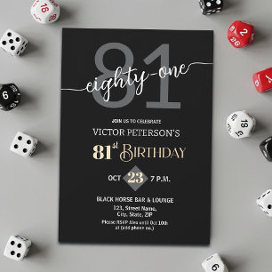 Invitation Fête d'anniversaire 81 ans pour hommes minimaliste