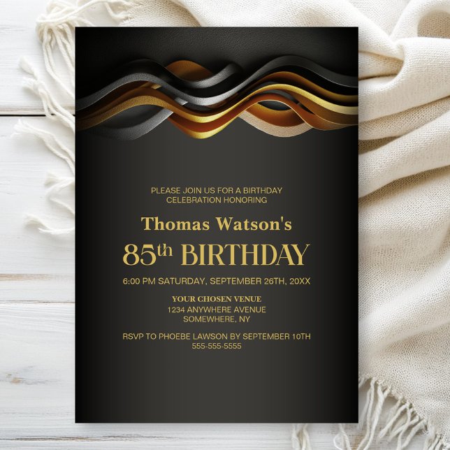 Invitation Fête d'anniversaire 85 ans Orange Moderne (Créateur téléchargé)