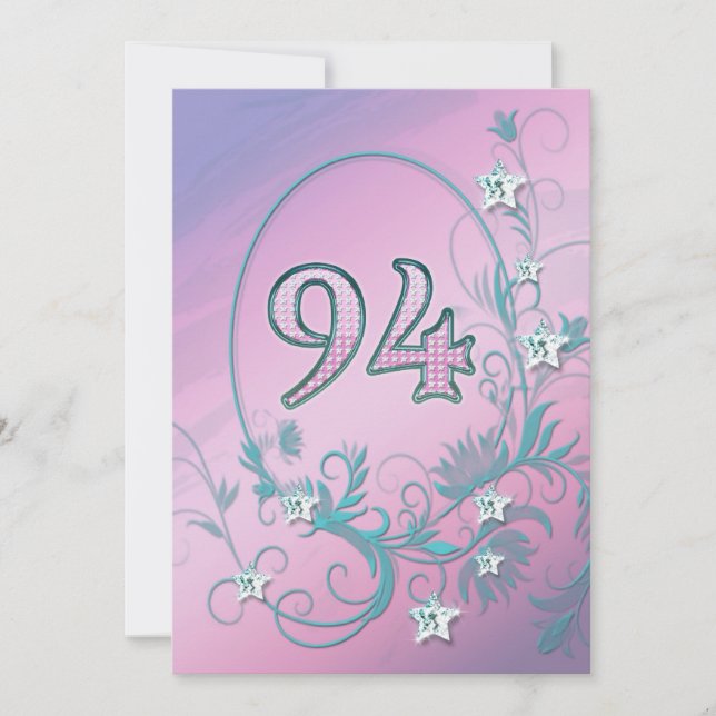 Invitation fête d'anniversaire 94 ans (Devant)