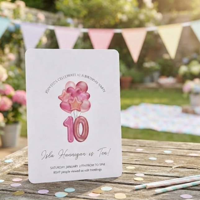 Invitation Fête d'anniversaire à double chiffre (Créateur téléchargé)