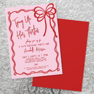 Invitation Fête d'anniversaire à l'arc rose dessiné à la main