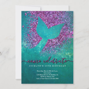 Invitation Fête d'anniversaire à thème de sirène personnalisé