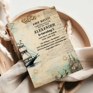 Invitation Fête d'anniversaire à thème Pirate