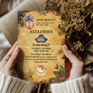 Invitation Fête d'anniversaire à thème Pirate