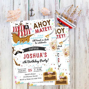 Invitation Fête d'anniversaire à thème Pirate