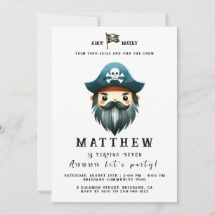 Invitation Fête d'anniversaire à thème Pirate