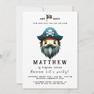 Invitation Fête d'anniversaire à thème Pirate