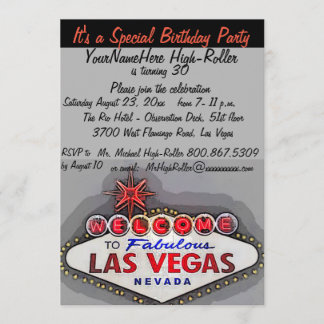 Invitation Fête d'anniversaire adulte de Las Vegas
