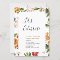 Fête d'anniversaire adulte d'été tropical moderne