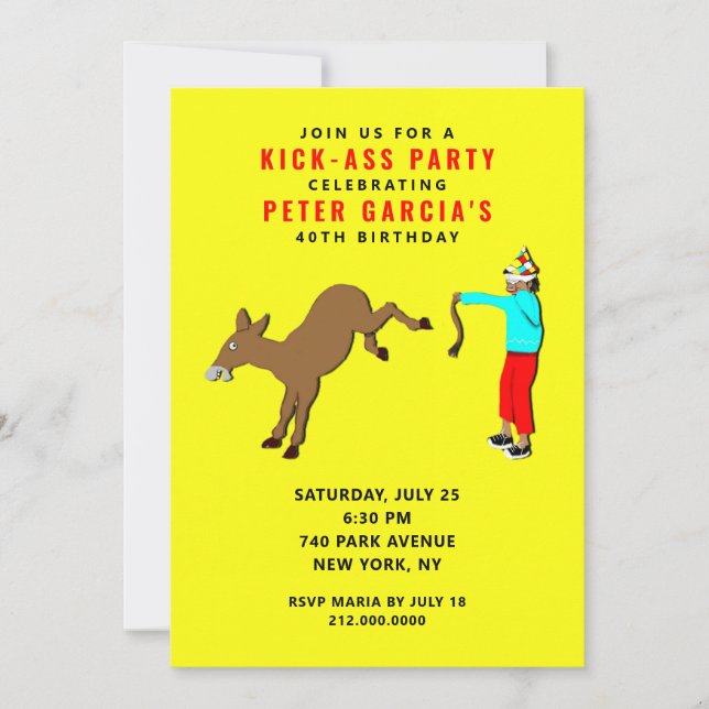 Invitation Fête d'anniversaire adulte drôle (Devant)