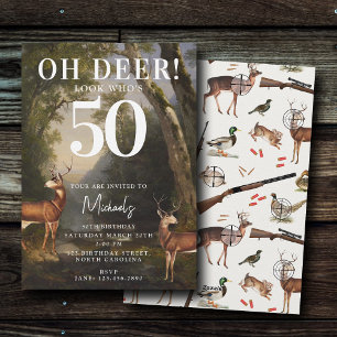 Invitation Fête d'anniversaire adulte pour chasseur de gibier