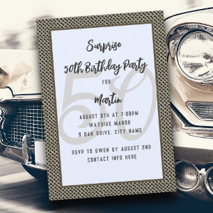 Invitation Fête d'anniversaire adulte pour lui bordure de fil