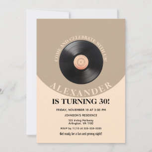 Invitation Fête d'anniversaire adulte rétro groovy des années