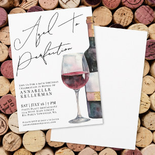 Invitation Fête d'anniversaire adulte simple autour du vin