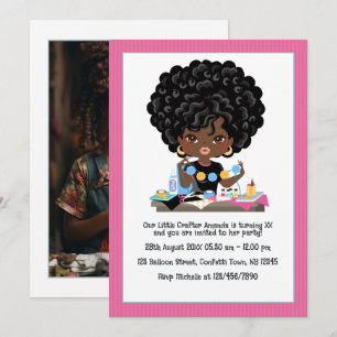 Invitation Fête d'anniversaire afro-américaine sur le thème d