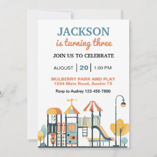 Invitation Fête d'anniversaire aire de jeux amusante
