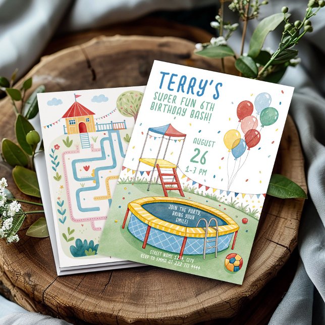 Invitation Fête d'anniversaire aire de jeux en plein air pour (Créateur téléchargé)