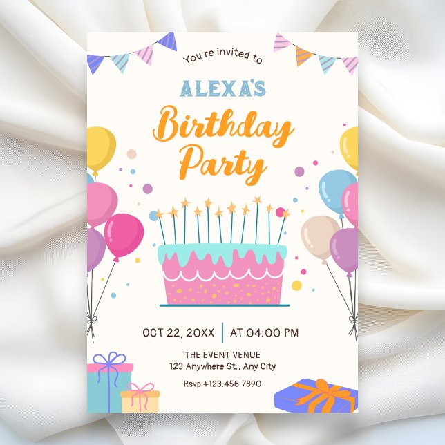 Invitation Fête d'anniversaire amusante  (Créateur téléchargé)