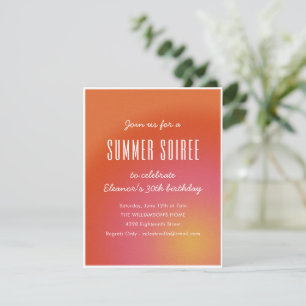 Invitation Fête d'anniversaire amusante et funky Orange Soire