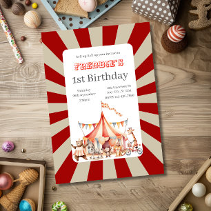 Invitation Fête d'anniversaire amusante et mignonne pour enfa