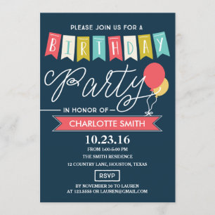 Invitation Fête d'anniversaire   Anniversaire