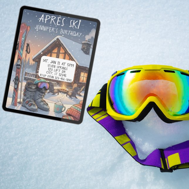 Invitation Fête d'anniversaire Après Ski (Créateur téléchargé)