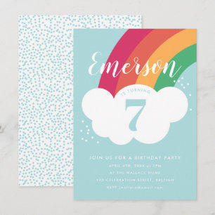 Invitation Fête d'anniversaire arc-en-ciel à budget