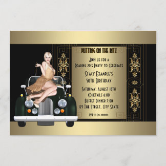 Invitation Fête d'anniversaire Art Déco des Années Folles