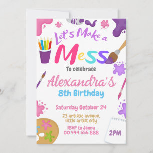 Invitation Fête d'anniversaire Art Party - Anniversaire de l'