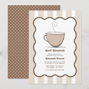 Invitation Fête d'anniversaire au Café