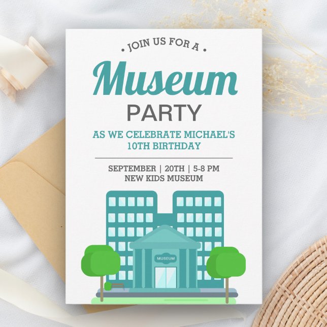 Invitation Fête d'anniversaire au Musée pour Enfants (Créateur téléchargé)