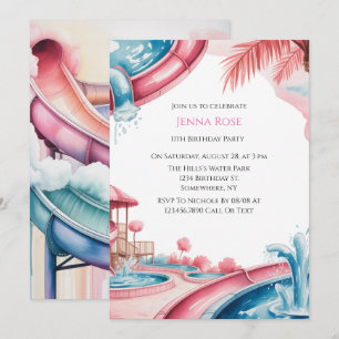 Invitation Fête d'anniversaire au parc aquatique pour enfants