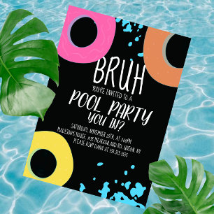 Invitation Fête d'anniversaire au piscine Bruh 