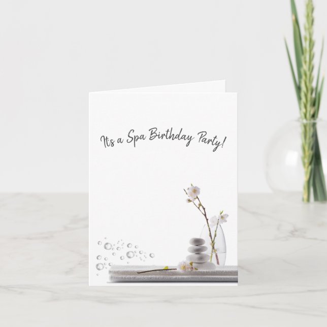 Invitation Fête d'anniversaire au spa (Devant)
