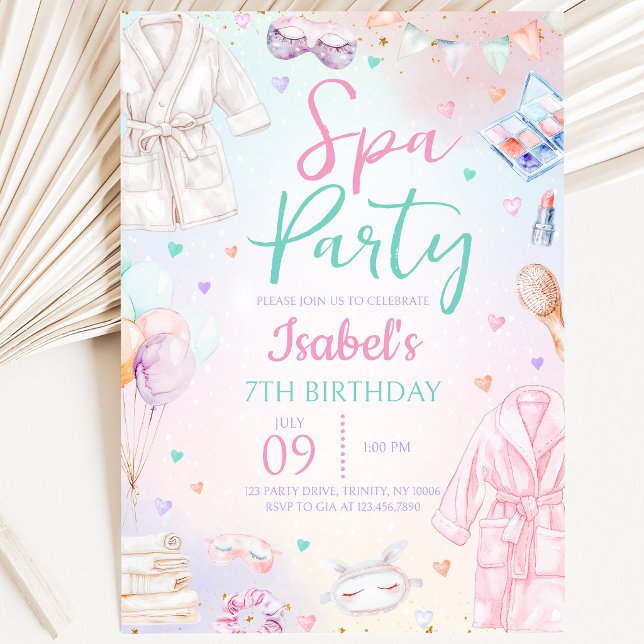 Invitation Fête d'anniversaire au Spa (Créateur téléchargé)