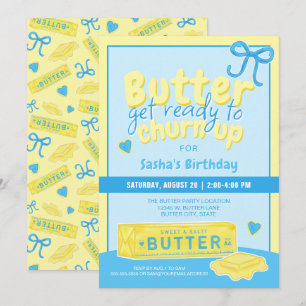 Invitation Fête d'anniversaire au thème Beurre Sucré & Salé