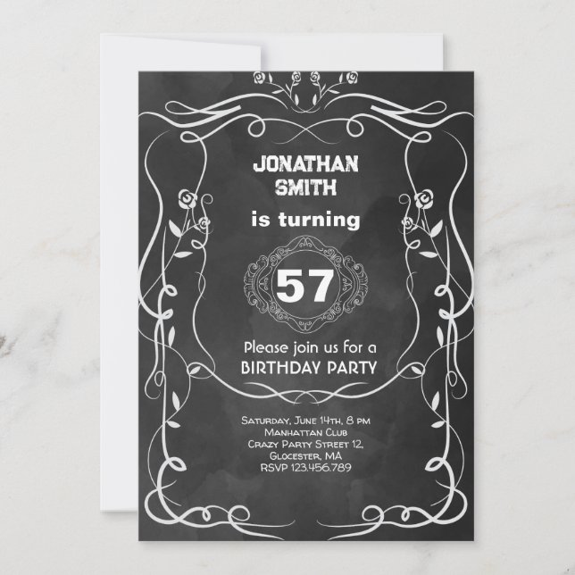 Invitation Fête d'anniversaire au whisky  (Devant)