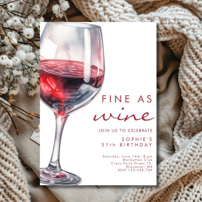 Invitation Fête d'anniversaire aussi bonne que du vin  (Créateur téléchargé)